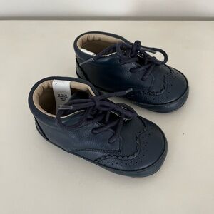Janie and Jack Navy Leather Shoes 18-24 months